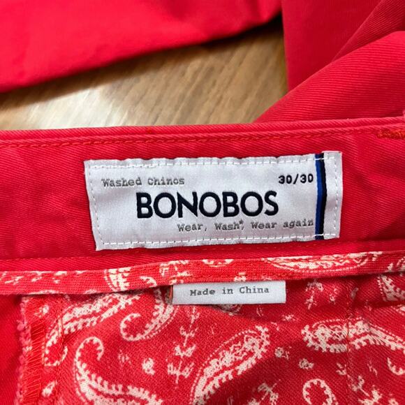 Bonobos Chino Size 30 x 30 Dark Salmon 100% Cotton - Picture 10 of 13
